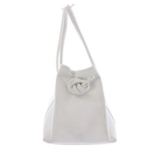 BOND MINI レザー ハンドバッグ 巾着 白 ホワイト /SR36