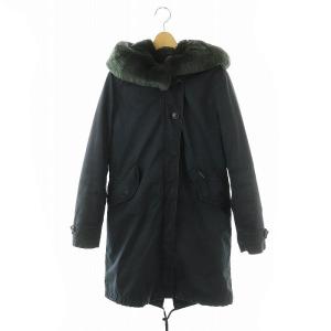ラビットファー モッズコート フード ライナー付き XS 紺 /MI OS