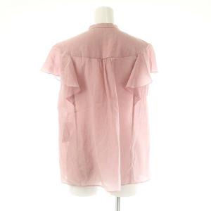 ANAYI ライトローンスタンドラッフルブラウス 半袖 38 ピンク /DF OS