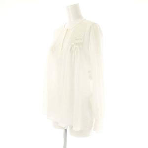 ANAYI ジョーゼットピンタックブラウス 長袖 36 ホワイト /DF OS