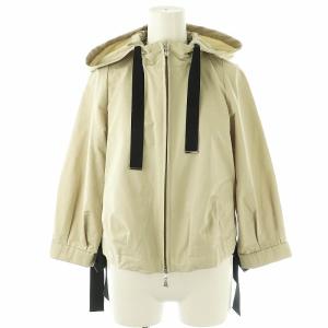 ライトコンパクトブルゾン 七分袖 ジップアップ 40 ベージュ /AT OS