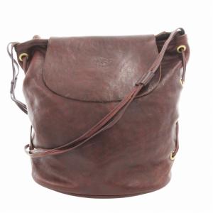 ショルダーバッグ 斜め掛け クロスボディ ロゴ レザー 茶 ブラウン /GV