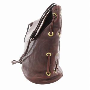 IL BISONTE ショルダーバッグ 斜め掛け クロスボディ ロゴ レザー 茶 ブラウン /GV