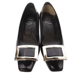 ROGER VIVIER ベルヴィヴィエ エナメル パンプス 36.5 ブラック