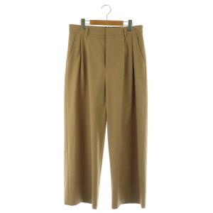 23SS トロピカル タックパンツ ワイド ストレッチ ハイウエスト M ブラウン /MY OS