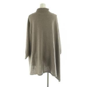 mizuiro ind mizuiroind ウール ドルマンスリーブ ニット 七分袖 タートルネック アシンメトリー グレージュ /MY OS