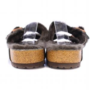 BIRKENSTOCK ARIZONA アリゾナ サンダル 厚底 ベルト ファー スエード 26cm チャコールグレー /BB