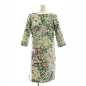 花柄刺繍ワンピース 膝丈 七分袖 M マルチカラー /DO OS