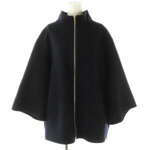 24AW ウールリバー スタンドカラーコート ジップアップ 48 ネイビー /HK OS