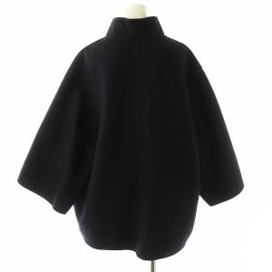 23区 24AW ウールリバー スタンドカラーコート ジップアップ 48 ネイビー /HK OS