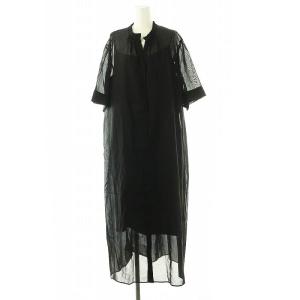 24AW 【洗える】 ハイツイストコットンボイル ワンピース ロング 46 ブラック /DF OS