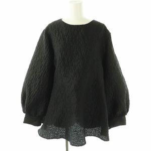 2025 Pre Spring 【洗える】 エクラジャカード ペプラム ブラウス 長袖 48 ブラック