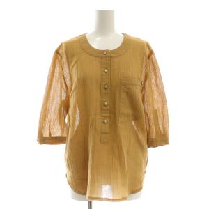 Leilian セットアップ 七分袖ブラウス フレアスカート リネン混 11 イエローベージュ /DO OS