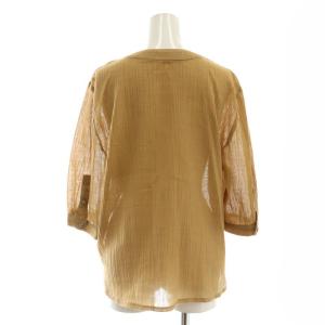 Leilian セットアップ 七分袖ブラウス フレアスカート リネン混 11 イエローベージュ /DO OS
