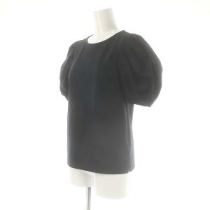 M-Premier クチュール COUTURE パフスリーブ プルオーバー カットソー 半袖 32 ネイビー /HK OS