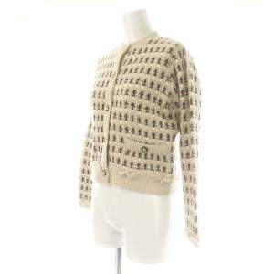 DRESSTERIOR ヴィンテージラメツィードカーディガン ニット 長袖 34 ベージュ /HK OS