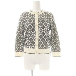 クローバー カーディガン ニット 長袖 XS ブラック ホワイト NJMUA437 /HK OS