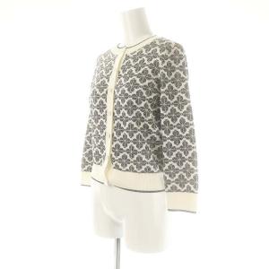 kate spade new york クローバー カーディガン ニット 長袖 XS ブラック ホワイト NJMUA437 /HK OS