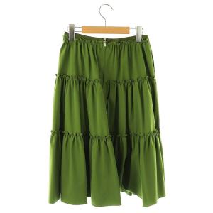 FOXEY NEW YORK 41285 ミスグロリア ティアードスカート ギャザースカート フレア 38 モスグリーン /ES OS
