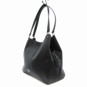 kate spade new york 美品 レイラ レザートートバッグ ハンドバッグ ロゴ 黒 ブラック /FT