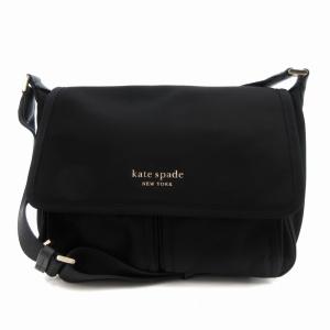 美品 ショルダーバッグ 斜め掛け クロスボディ ナイロン ロゴ 黒 ブラック /FT
