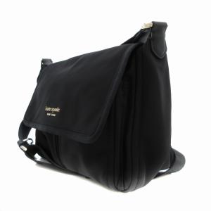 kate spade new york 美品 ショルダーバッグ 斜め掛け クロスボディ ナイロン ロゴ 黒 ブラック /FT