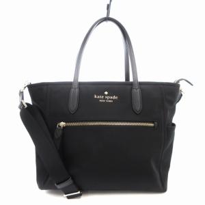 美品 2WAY トートバッグ ショルダーバッグ ナイロン ロゴ 黒 ブラック /FT