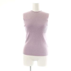 24SS ラメ ノースリーブ リブニット カットソー 38 紫 /MI OS