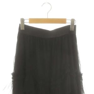 VIVIENNE TAM 24AW チュール ティアードスカート ギャザースカート ロング ラメ 38 ブラック /ES OS
