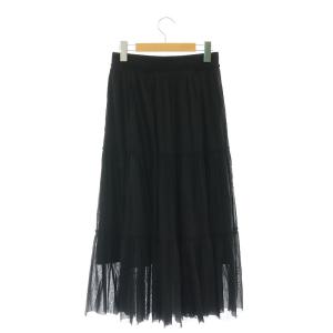 VIVIENNE TAM 24SS SOLID STRETCH NETTING パワーネット スカート ギャザー ティアード ミモレ
