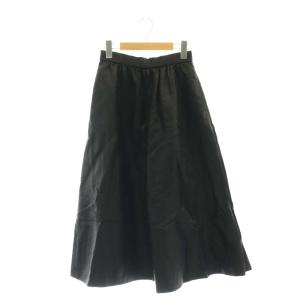 24AW LEATHER LIKE VOLUME SKIRT スカート フレア ミモレ ロング 38 黒