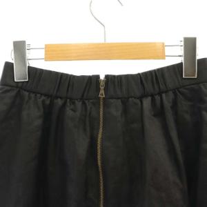 VIVIENNE TAM 24AW LEATHER LIKE VOLUME SKIRT スカート フレア ミモレ ロング 38 黒