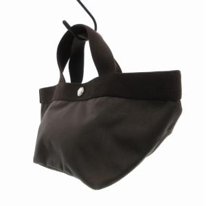 Hervé Chapelier 701C コーデュラ舟型トート ハンドバッグ ロゴ 切替 S 茶 ブラウン /FT