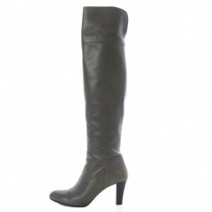 himiko ニーハイブーツ ロング ハイヒール レザー 24cm グレー /YO1