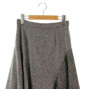 STELLA McCARTNEY ウール フレアスカート ロング イレギュラーヘム 36 ブラックミックス /ES OS