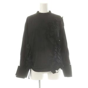 フリルブラウス 長袖 36 ブラック /ES OS