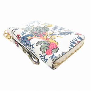 TORY BURCH 長財布 ウォレット 花柄 ロゴ パッチ レザー 白 ホワイト /HO AA