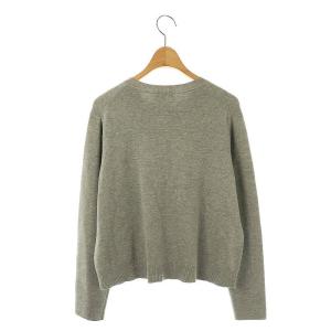 PLST メタルボタンクルーネックカーディガン ニット M グレー /ES OS