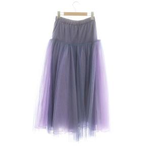 la belle Etude 切替ギャザーチュールスカート フレア Free 紫 /MI OS