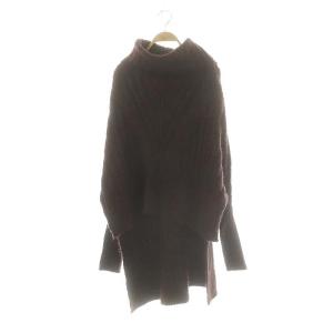 フェザーヤーンボリュームタートルニット セーター ボルドー /MI OS