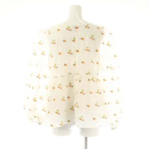 Chesty フラワーペプラムブラウス シアー 刺繍 長袖 0 ホワイト /DF OS
