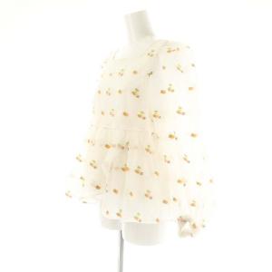 Chesty フラワーペプラムブラウス シアー 刺繍 長袖 0 ホワイト /DF OS