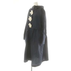 Chesty フラワー装飾レインコート フーディーコート F ネイビー /DF OS