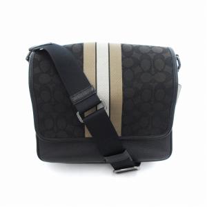 C6583 トンプソン スモール ショルダーバッグ シグネチャー ジャカード ストライプ 黒系 /UO