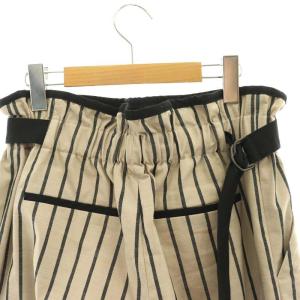 ADORE シャンブレーストライプパンツ ストレート 38 ベージュ 黒 ブラック /AT OS