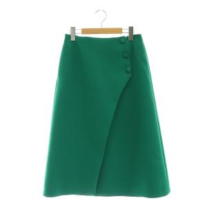 ダブルアムンゼンスカート フレア ミモレ ロング 36 緑 グリーン /AT OS