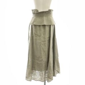 ADORE リネン ロングスカート フレア マキシ 36 グレー /AT OS
