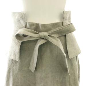 ADORE リネン ロングスカート フレア マキシ 36 グレー /AT OS