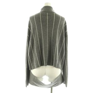 ADORE ストライプニット セーター 長袖 タートルネック 38 グレー /MY OS