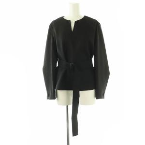 ADORE プラージュジョーゼット ベルト付きブラウス Aラインスカート セット 38 36 ブラック